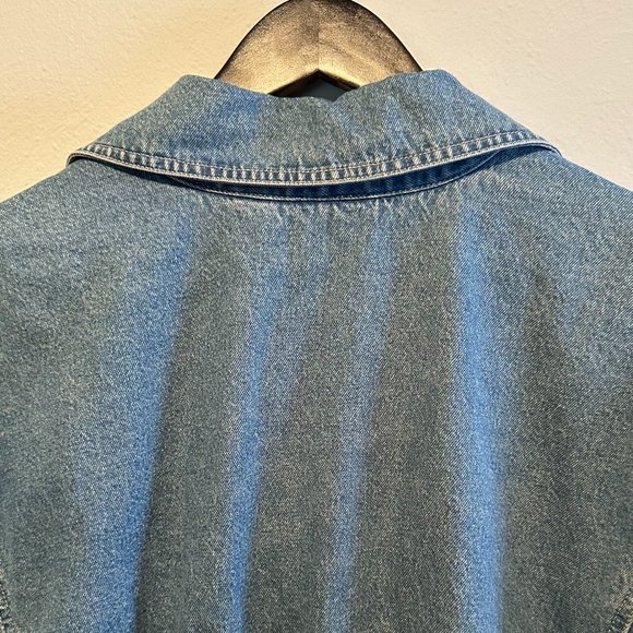 VINTAGE '90s Out of the Blue by J. Jill Boho Button-Up Denim Jean Jacket Size 3X - Picture 13 of 16